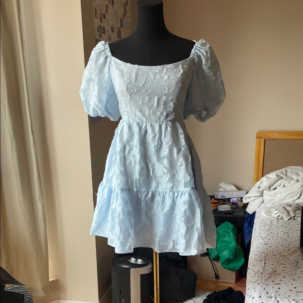 Mustard Seed Light Blue Mini Dress